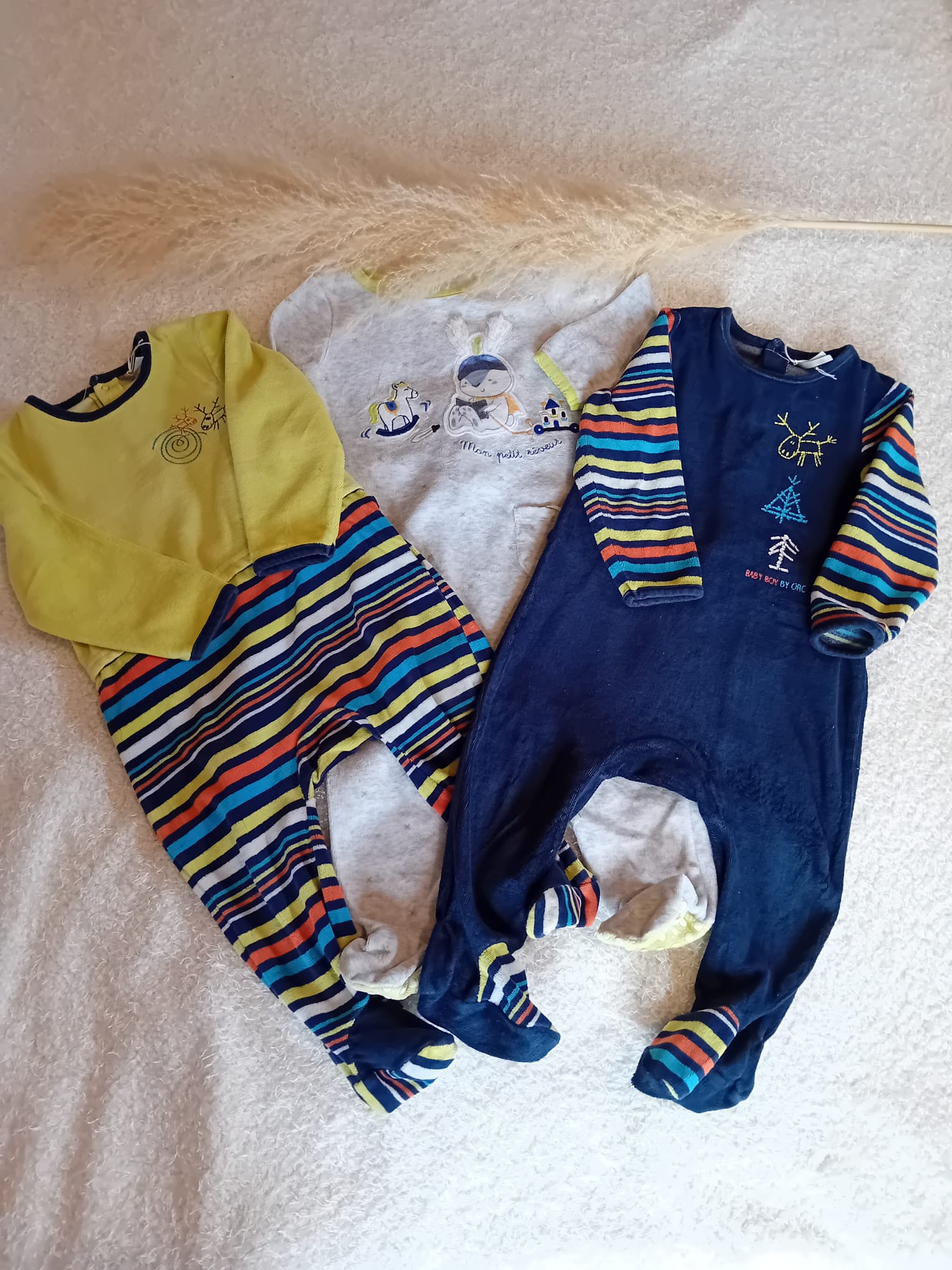 Lot de 3 pyjamas epais