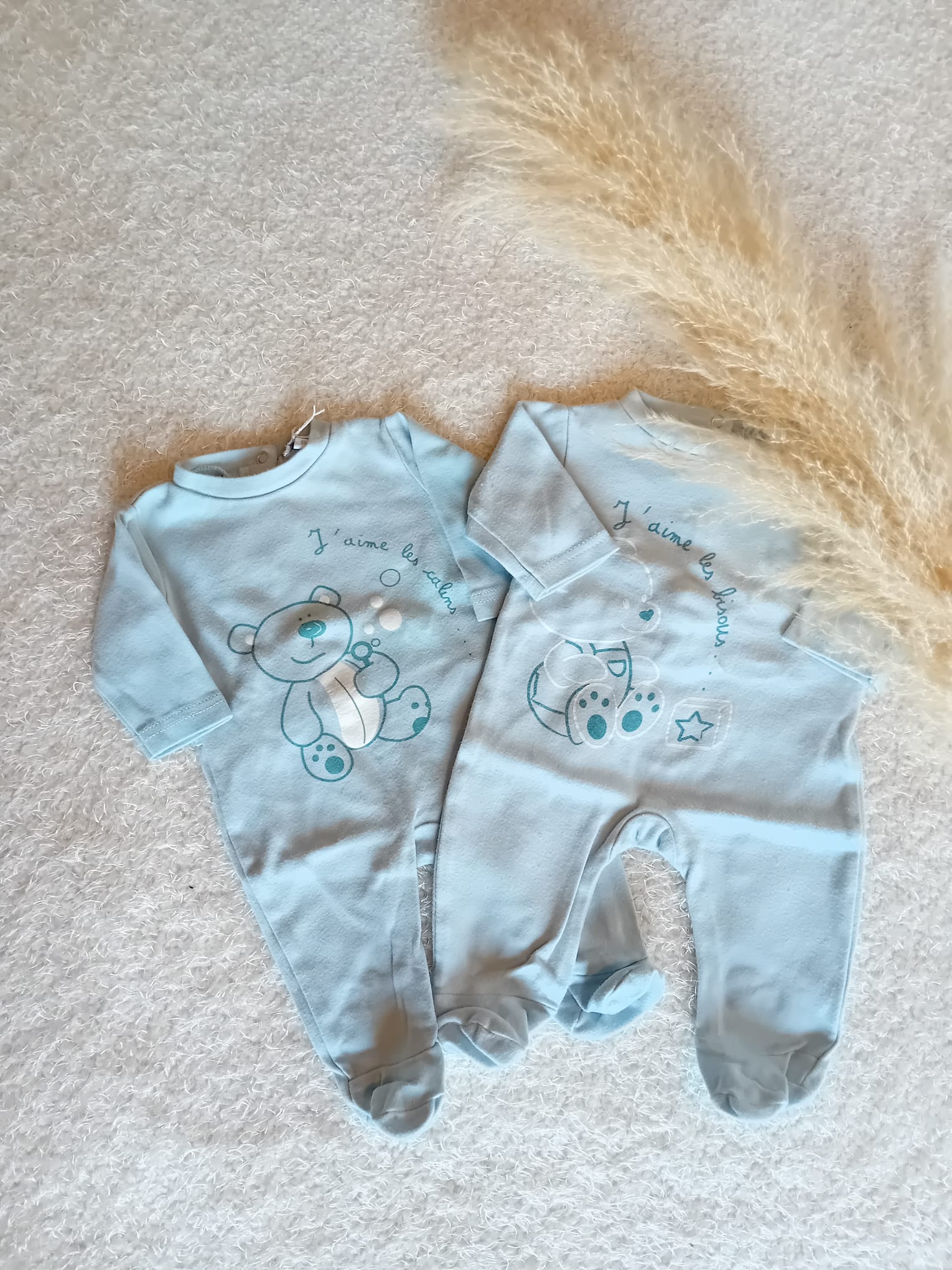 Lot de 2 pyjamas bleu léger 